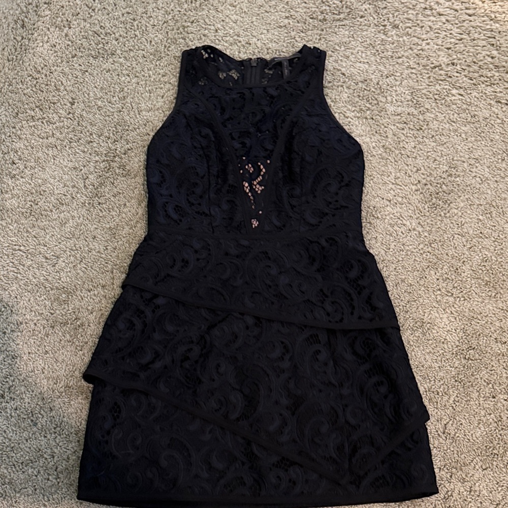 BCBGMaxAzria Navy Lace Mini Dress